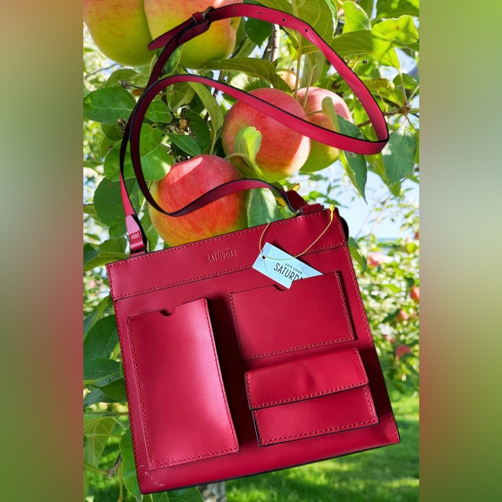 Kate Spade Saturday “Inside Out Pocket” Crossbody in Red NWT